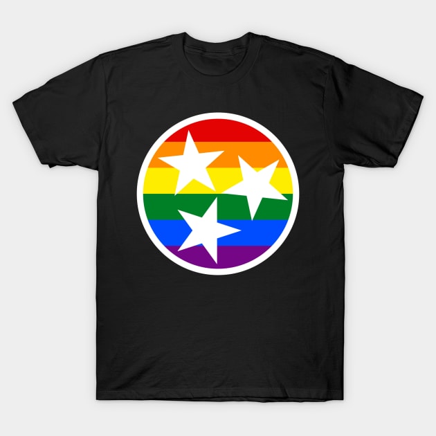 Tennessee Flag Symbol - Rainbow T-Shirt by Mouse Magic with John and Joie